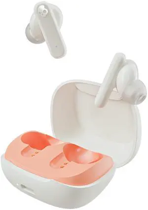 Skullcandy Smokin Buds Wireless Earbuds, Bluetooth Headphones, Noise Isolating Fit, Up to 20 Hours Battery, IPX4 Sweat and Water Resistant, Microphone for iPhone Android - Bone