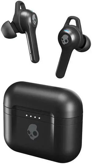 Skullcandy Indy Fuel In-Ear Wireless Earbuds, Wireless Charging, 30 Hr Battery, Microphone, Works with iPhone Android and Bluetooth Devices - Black