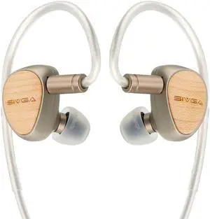 SIVGA Que 10mm Strong Magnet Beryllium Plated Diaphragm Dynamic Driver Earphone 2 Pin Detachable Cable Zinc Alloy Hi-Fi Sound Quality Wired Earbuds (Without Mic)