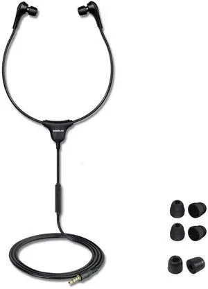 SIMOLIO Stereo Headset with Mic, Light Weight Stethoscope Transcription Headset with Volume Control and Soft Memory Foam Ear-Tips, 4.9FT Audio Cord, 3.5mm Plug Wired PC Headphones, SM-901M