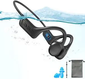 Bone Conduction Swimming Headphones,Waterproof IP68,Wireless Bluetooth 5.3 Earphones with Microphone, Built-in 32GB MP3 Open Ear Bluetooth Headphones for Running,Swimming,Diving