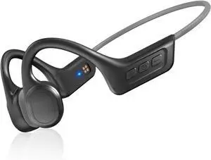 SilisoundTek Bone Conduction Headphones Bluetooth,Upgraded IPX7 Waterproof Wireless Earbuds,Open Ear Headphones Bluetooth 5.3 with Mic,10H Playtime for Running,Cycling,Hiking,Gym,Workout. (Gray)