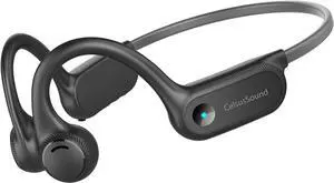 SilisoundTek Open-Ear Sports Headphones Bluetooth 5.2, 10Hr Playtime, Wireless Earphones with Mic for Running, Biking, Gym (Black)