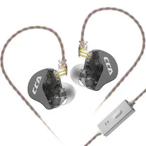 erjigo Wired in-Ear Earbuds Headphones CCA CRA Dynamic Crystal-Clear Sound, Ergonomic Comfort-Fit, 10mm Dynamic Driver, Noise Isolating, Bass Driven Sound (with Microphone, Black)