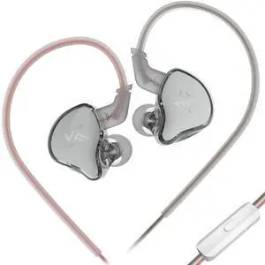KZ HiFi in Ear Earphones for Music Lover,KZ EDC X Dynamic Driver IEM Earbuds Headphone, Budget Headsets for Gaming and Sports (Transparent Gray, with Microphone)