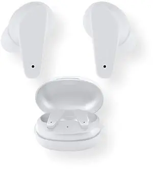 Generic Sentry HPXBTA105 True Wireless Earbuds, White; Active Noise Canceling; in-line Microphone; Touch Control Buttons; Extra Soft Ear Pads