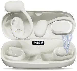 Seflorgo Open Ear Headphones Over Ear Buds, IP67 Waterproof True Wiress Earbuds with Dual DSP Noise Cancelling Mic for Work Sports, Advanced Bluetooth V5.4