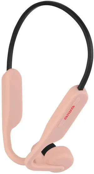 Aiwa Bone Conducting Wireless Headphones - Open-Ear Wireless Bluetooth 5.0 Sports Headphones, 6 Hours Playtime, IPX5 Waterproof Earphones for Gym, Running, Hiking, and Cycling, Pink