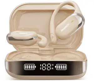 Riwbox Noise Cancelling Earbuds, Open Wireless Earbuds with Translation, no Subscription Required, 60H Standby time, Bluetooth V5.4, Suitable for Business/Travel/Studies(White)