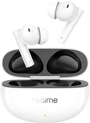 realme Buds Air 5 Truly Wireless in-Ear Earbuds with 50dB ANC, 12.4mm Mega Titanized Dynamic Bass Driver, Upto 38Hrs Battery with Fast Charging & 45ms Ultra-Low Latency for Gaming - (White)