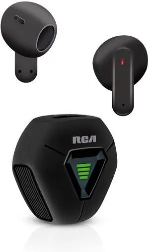 RCA Wave-78 True Wireless Earbuds, Bluetooth, 20H Playtime, Hi-Res Audio, Transparency Mode, Black