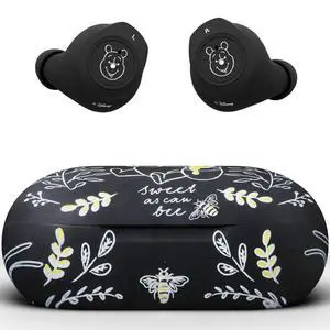Disney Winnie The Pooh Bluetooth Earbuds w/Charging Case- Wireless Headphones w/Built-in Mic+ Up to 30 Hrs Playtime- Winnie The Pooh Gifts for Women, Men, All Fans of Winnie The Pooh Stuff