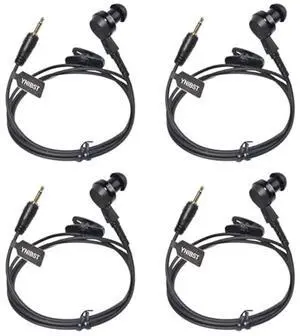 YNIBST 2.5mm Listen/Receive Only in-Ear Earpiece Surveillance Earbud for Police Security Law Enforcement (4-Pack)