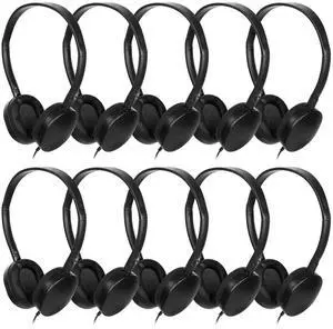 OSSZIT Classroom Kids Headphones Bulk 100 Pack Class Set of Headphones for Students Children Toddler Boys Girls Teen and Adult (Black)
