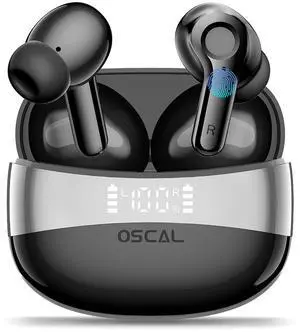 Wireless Earbuds, Bluetooth 5.4 Headphone Hi-Fi Stereo, Ear Buds with Deep Bass and Noise Cancelling Mic, Earphones with LED Display, 40H Playtime, IPX7, for Android iPhone Laptop, Sports, Black