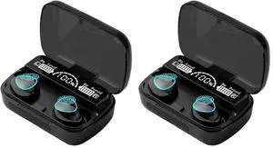 Wireless Earbuds,Bluetooth Headphones 132Hr Playtime Sports Ear Buds with Digital Display Charging Case, IPX7 Waterproof Headset with Microphone Cordless Earphone for iPhone Andriod TV (Pack of 2)