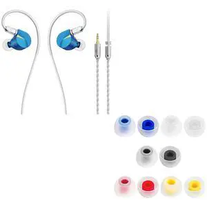 NICEHCK F1 Pro 14.2mm Planar Driver in Ear Monitor HiFi IEM Earphone and 10Pack(5-Pair) 07 Noise Isolating Silicone Ear Tips