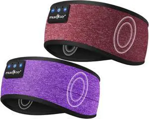 MUSICOZY Sleep Headphones Wireless, Bluetooth Headband Sports Sleeping Headphones Sleep Mask Earbuds Breathable Music Headband with Bluetooth 5.4, Perfect for Workout Running