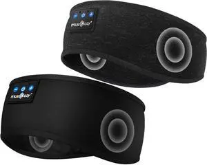 MUSICOZY Sleep Headphones Bluetooth Headband, Sleep Mask With Bluetooth Sleep Headphones, Sports Sleeping Headphones Sleep Earbuds with Ultra-Thin HD Stereo Speakers for Travel Workout, 2 Packs