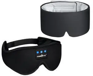 MUSICOZY Ice Silk Sleep Mask Headphones, Sleep Headphones,Bluetooth 5.4 Sleep Mask Headband Headphones Sleeping Eye Mask,Earbuds Earphones with HD Headphones Stereo Speakers for Men Women