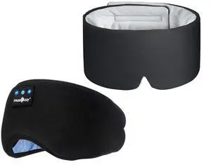 MUSICOZY Ice Silk Sleep Mask Headphones, Sleep Headphones,Bluetooth 5.4 Sleep Mask Headband Headphones Sleeping Eye Mask,Earbuds Earphones with HD Headphones Stereo Speakers for Men Women