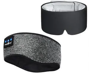 MUSICOZY Ice Silk Sleep Mask with Bluetooth Headphones, Sleep Headphones BluetoothSports Wireless Earphones Earbuds with HD Stereo Speaker, Eye Mask for Sleeping Blackout, Luxury Sleep for Men Women