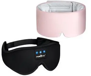 MUSICOZY Ice Silk Sleep Mask Headphones, Sleep Headphones,Bluetooth 5.4 Sleep Mask Headband Headphones Sleeping Eye Mask,Earbuds Earphones with HD Headphones Stereo Speakers for Men Women