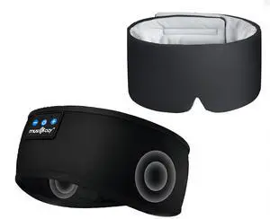 MUSICOZY Ice Silk Sleep Mask with Bluetooth Headphones, Sleep Headphones BluetoothSports Wireless Earphones Earbuds with HD Stereo Speaker, Eye Mask for Sleeping Blackout, Luxury Sleep for Men Women