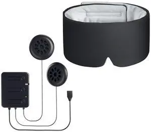 MUSICOZY Ice Silk Sleep Mask with Bluetooth Headphones, Sleep Headphones BluetoothSports Wireless Earphones Earbuds with HD Stereo Speaker, Eye Mask for Sleeping Blackout, Luxury Sleep for Men Women