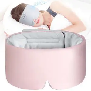 MUSICOZY Ice Silk Sleep Mask Headphones, Sleep Headphones,Bluetooth 5.4 Sleep Mask Headband Headphones Sleeping Eye Mask,Earbuds Earphones with HD Headphones Stereo Speakers for Men Women