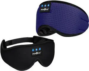 MUSICOZY Sleep Headphones Breathable Bluetooth 5.4 Headband 3D Sleeping Headphones, Wireless Eye Mask Sleep Earbuds for Side Sleeper Women Office Air Travel Cool Tech Gadgets Unique Gifts of 2 Packs