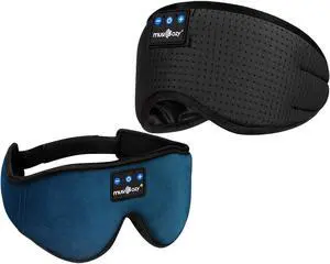 MUSICOZY Sleep Headphones Breathable Bluetooth 5.4 Headband 3D Sleeping Headphones, Wireless Eye Mask Sleep Earbuds for Side Sleeper Women Office Air Travel Cool Tech Gadgets Unique Gifts of 2 Packs