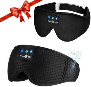 MUSICOZY Sleep Headphones Bluetooth Headband, Wireless Sleeping Headphones Mask Earbuds Built-in HD Speakers for Side Sleepers Women Men Running Insomnia Travel Yoga Cool Gadgets Unique Gifts, 2 Packs