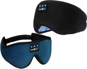 MUSICOZY Sleep Headphones Bluetooth 5.4 Headband Sleeping Headphones Sleep Mask, Wireless Music Eye Mask Sleep Earbuds for Side Sleeper Men Women Cool Tech Gadget Unique Gift Office Travel, Pack of 2