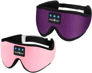 MUSICOZY Sleep Headphones Bluetooth Headband Breathable 3D Sleeping Headphones, Wireless Music Eye Mask Earbuds for Side Sleepers Women Office Air Travel Cool Tech Gadgets Unique Gifts, Pack of 2