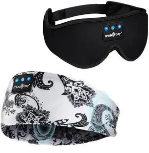 MUSICOZY Sleep Headphones Bluetooth 5.4 Headband, Sports Wireless Earphones Sweat Resistant Earbuds Sleeping Headphone with Ultra-Thin HD Stereo Speaker for Workout Running Cool Gadgets Unique Gifts