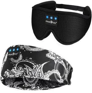 MUSICOZY Sleep Headphones Bluetooth 5.4 Headband, Sports Wireless Earphones Sweat Resistant Earbuds Sleeping Headphone with Ultra-Thin HD Stereo Speaker for Workout Running Cool Gadgets Unique Gifts