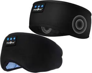 MUSICOZY Sleep Headphones Bluetooth Headband, Wireless Sleeping Headphones Mask Earbuds Built-in HD Speakers for Side Sleepers Women Men Running Travel Yoga Cool Gadgets Unique Gifts, 2 Packs