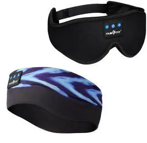 MUSICOZY Sleep Headphones Bluetooth 5.4 Headband, Sports Wireless Earphones Sweat Resistant Earbuds Sleeping Headphone with Ultra-Thin HD Stereo Speaker for Workout Running Cool Gadgets Unique Gifts