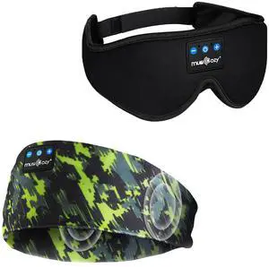 MUSICOZY Sleep Headphones Bluetooth 5.4 Headband, Sports Wireless Earphones Sweat Resistant Earbuds Sleeping Headphone with Ultra-Thin HD Stereo Speaker for Workout Running Cool Gadgets Unique Gifts