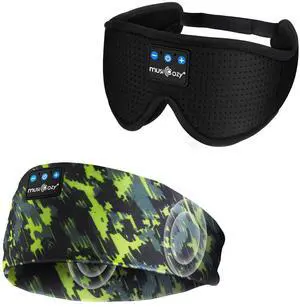 MUSICOZY Sleep Headphones Bluetooth 5.4 Headband, Sports Wireless Earphones Sweat Resistant Earbuds Sleeping Headphone with Ultra-Thin HD Stereo Speaker for Workout Running Cool Gadgets Unique Gifts