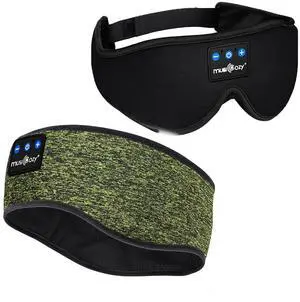 MUSICOZY Sleep Headphones Bluetooth 5.4 Headband, Sports Wireless Earphones Sweat Resistant Earbuds Sleeping Headphone with Ultra-Thin HD Stereo Speaker for Workout Running Cool Gadgets Unique Gifts