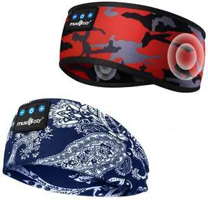 MUSICOZY Sleep Headphones Bluetooth 5.4 Headband, Sports Wireless Earphones Sweat Resistant Earbuds Sleeping Headphone with Ultra-Thin HD Stereo Speaker for Workout Running Cool Gadgets Unique Gifts