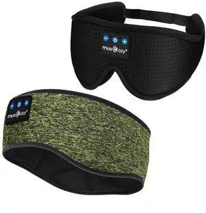 MUSICOZY Sleep Headphones Bluetooth 5.4 Headband, Sports Wireless Earphones Sweat Resistant Earbuds Sleeping Headphone with Ultra-Thin HD Stereo Speaker for Workout Running Cool Gadgets Unique Gifts