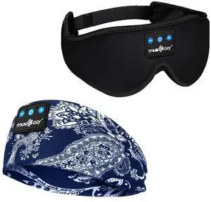 MUSICOZY Sleep Headphones Bluetooth 5.4 Headband, Sports Wireless Earphones Sweat Resistant Earbuds Sleeping Headphone with Ultra-Thin HD Stereo Speaker for Workout Running Cool Gadgets Unique Gifts