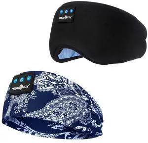 MUSICOZY Sleep Headphones Bluetooth 5.4 Headband, Sports Wireless Earphones Sweat Resistant Earbuds Sleeping Headphone with Ultra-Thin HD Stereo Speaker for Workout Running Cool Gadgets Unique Gifts