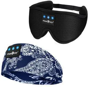 MUSICOZY Sleep Headphones Bluetooth 5.4 Headband, Sports Wireless Earphones Sweat Resistant Earbuds Sleeping Headphone with Ultra-Thin HD Stereo Speaker for Workout Running Cool Gadgets Unique Gifts