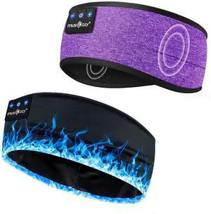 MUSICOZY Sleep Headphones Bluetooth 5.4 Headband, Sports Wireless Earphones Sweat Resistant Earbuds Sleeping Headphone with Ultra-Thin HD Stereo Speaker for Workout Running Cool Gadgets Unique Gifts
