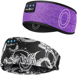 MUSICOZY Sleep Headphones Bluetooth 5.4 Headband, Sports Wireless Earphones Sweat Resistant Earbuds Sleeping Headphone with Ultra-Thin HD Stereo Speaker for Workout Running Cool Gadgets Unique Gifts