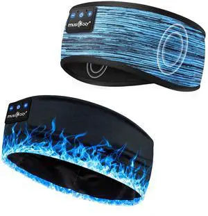 MUSICOZY Sleep Headphones Bluetooth 5.4 Headband, Sports Wireless Earphones Sweat Resistant Earbuds Sleeping Headphone with Ultra-Thin HD Stereo Speaker for Workout Running Cool Gadgets Unique Gifts